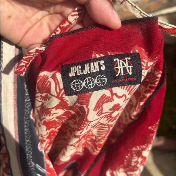 Jean Paul Gaultier JPG Scarf Print Asymmetrical Dress Vintage Boho Italy S - Picture 4 of 11